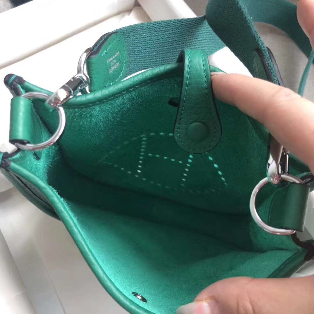 에르메스 미니 에블린16 베르트베르티고 은장 토고가죽